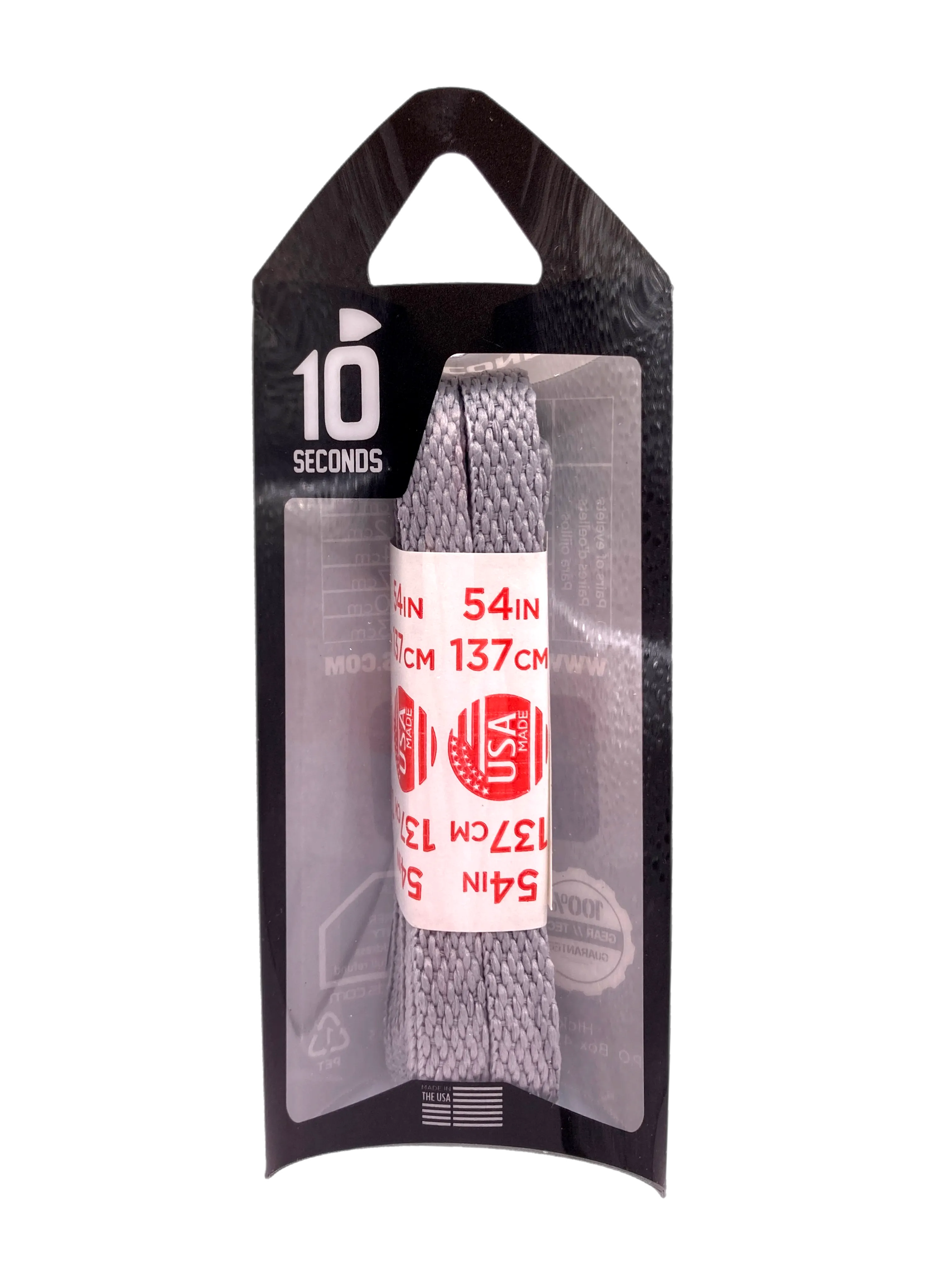 10 Seconds ® All-Pro ® Athletic Flat Laces | Ultra Grey