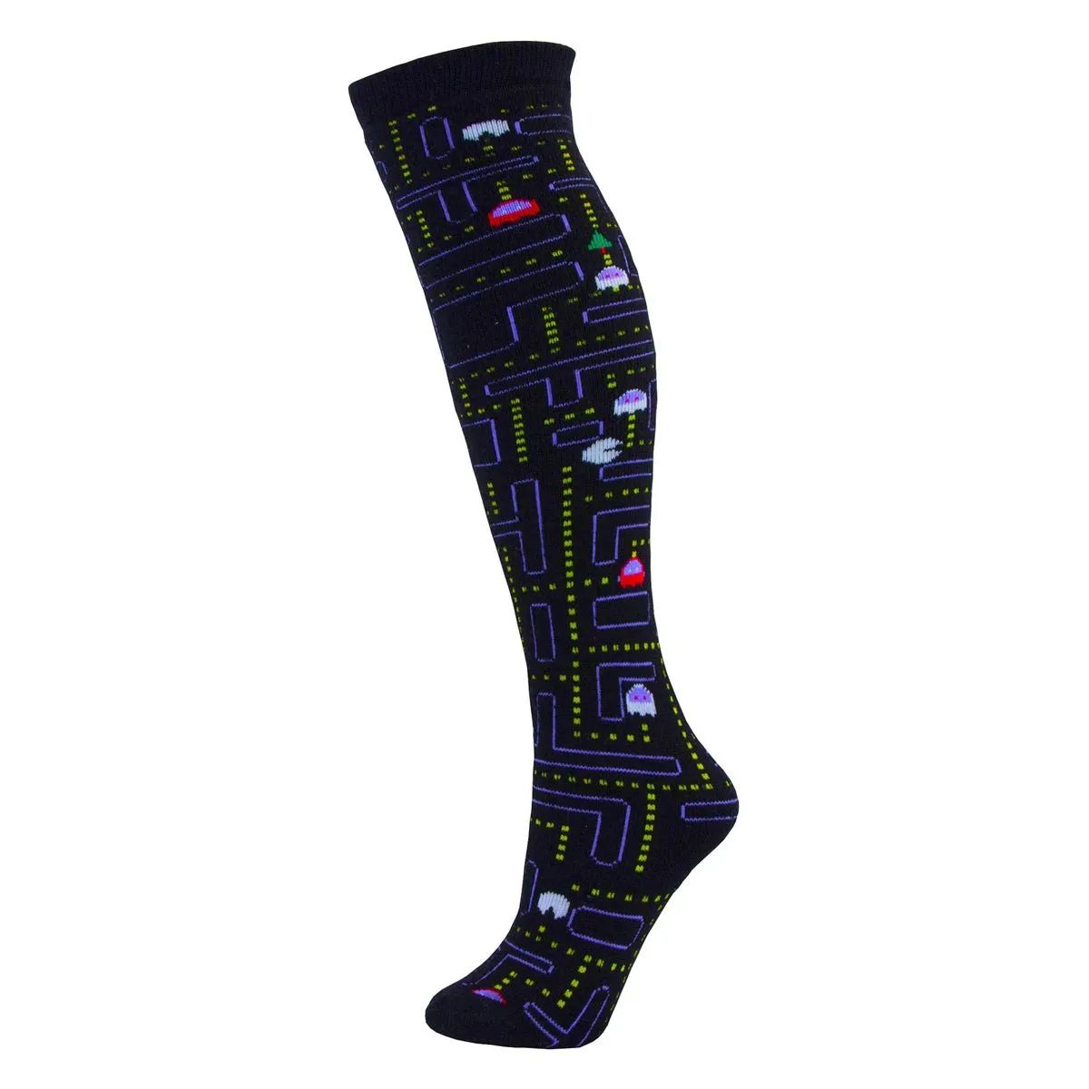 18" Patterned Ski Tube Sock - Black