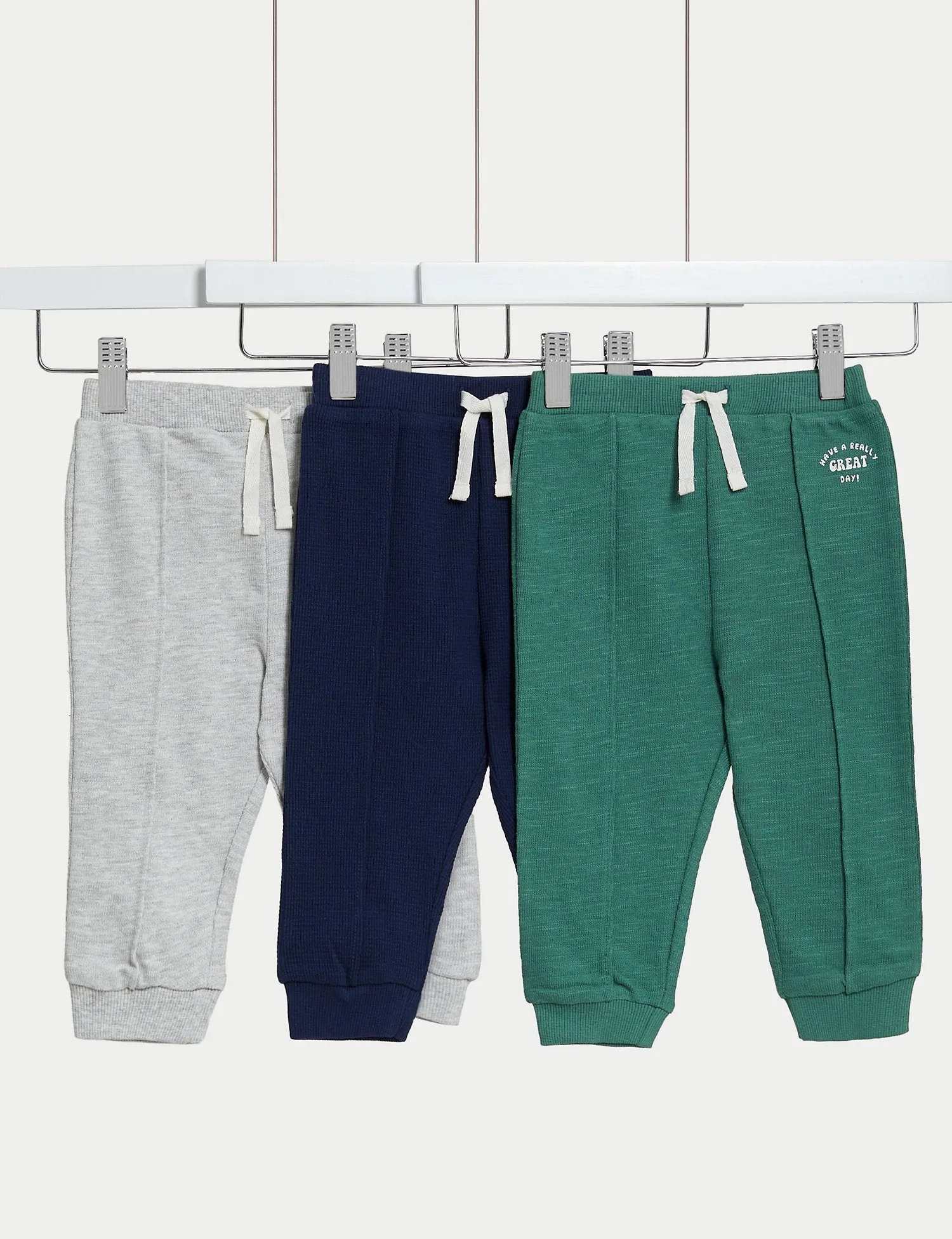 3pk Cotton Rich Slogan Joggers