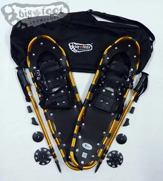 Adventure 30" Snowshoes Package - (Good for 160-210 lbs) with Gold Poles & Black Carry-Bag