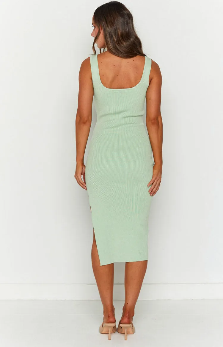 Akiva Mint Knit Midi Dress