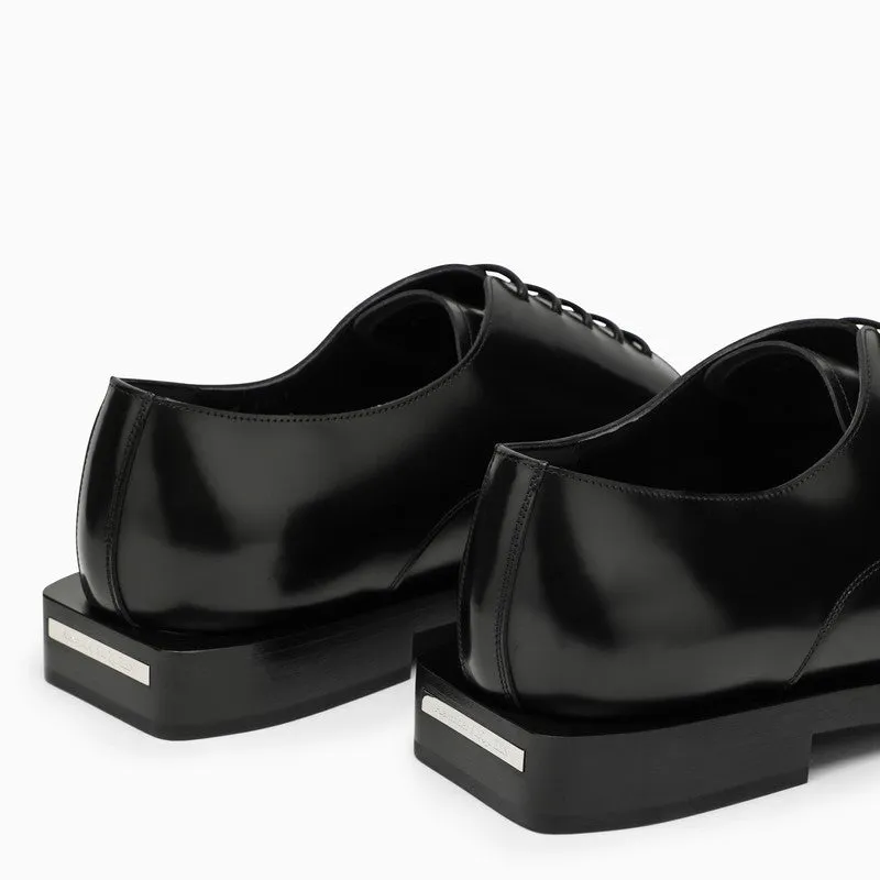 ALEXANDER MCQUEEN Black Leather Lace-Up Moccasins for Men