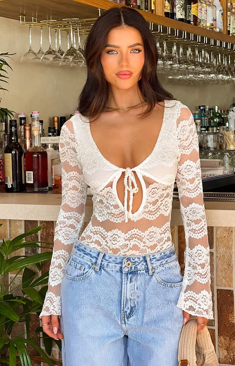 Angel White Lace Bodysuit