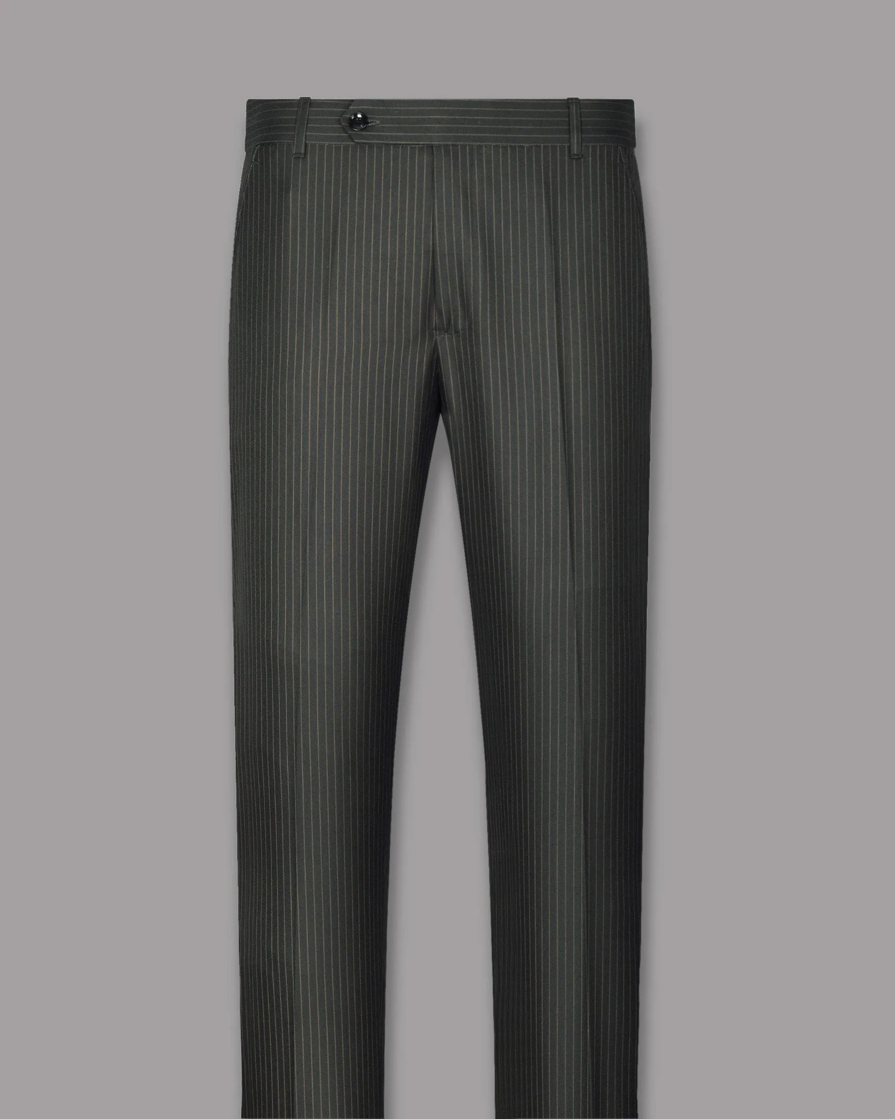 Armadillo Gray Striped Bandhgala/Mandarin Suit