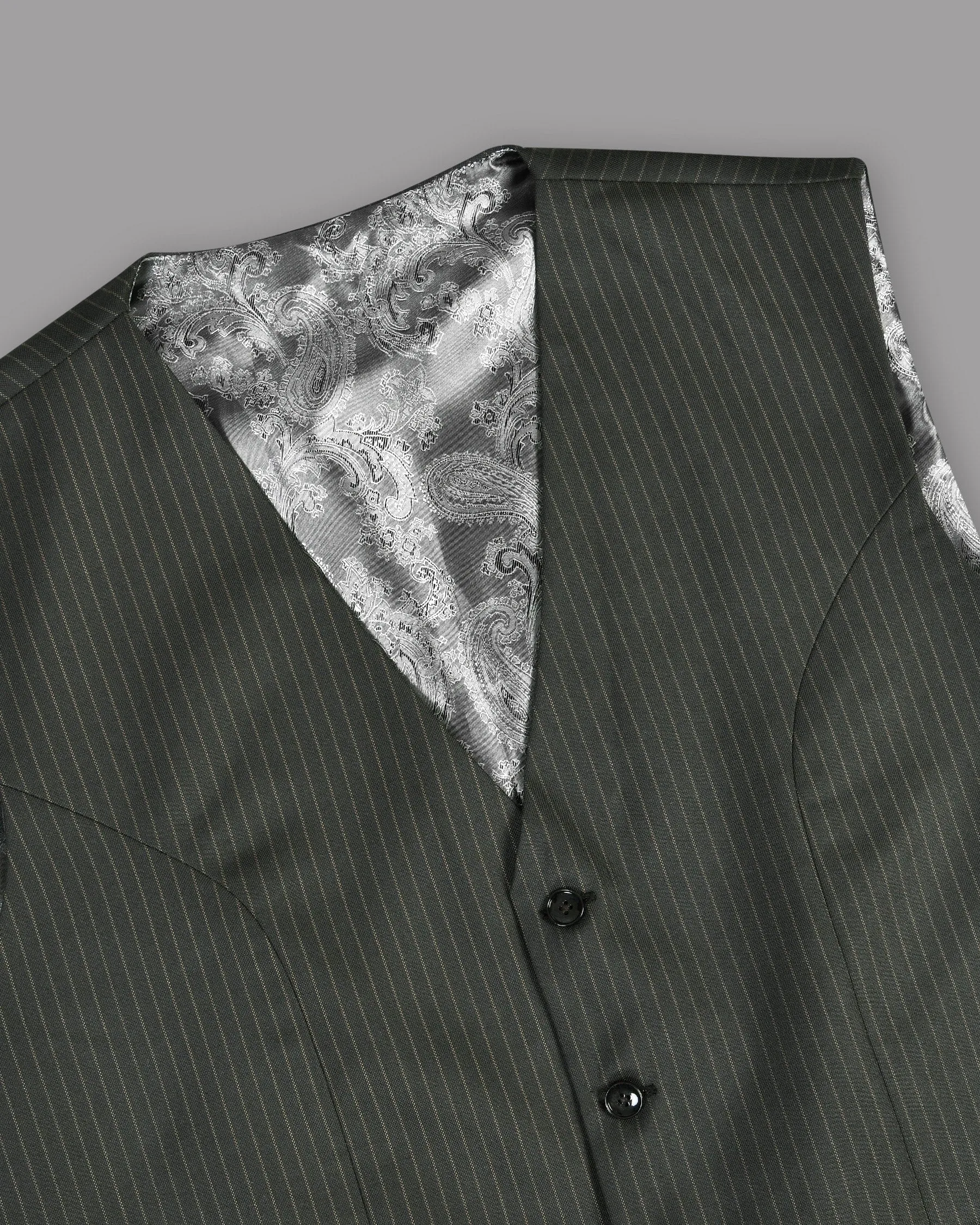 Armadillo Gray Striped Waistcoat