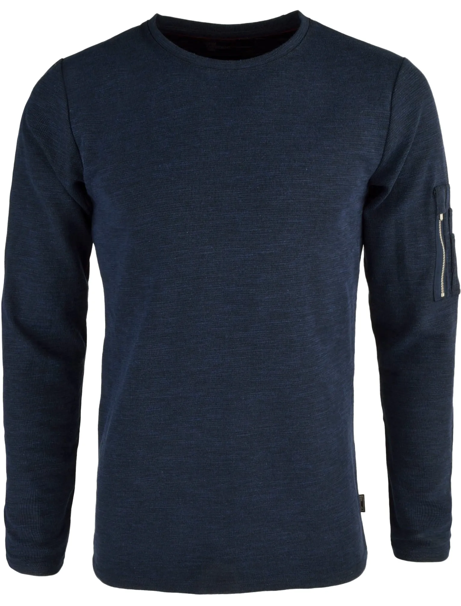 Astin Cotton Slub Long Sleeve Top in Blue / Black - Dissident