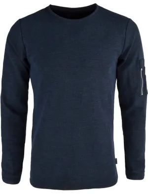 Astin Cotton Slub Long Sleeve Top in Blue / Black - Dissident