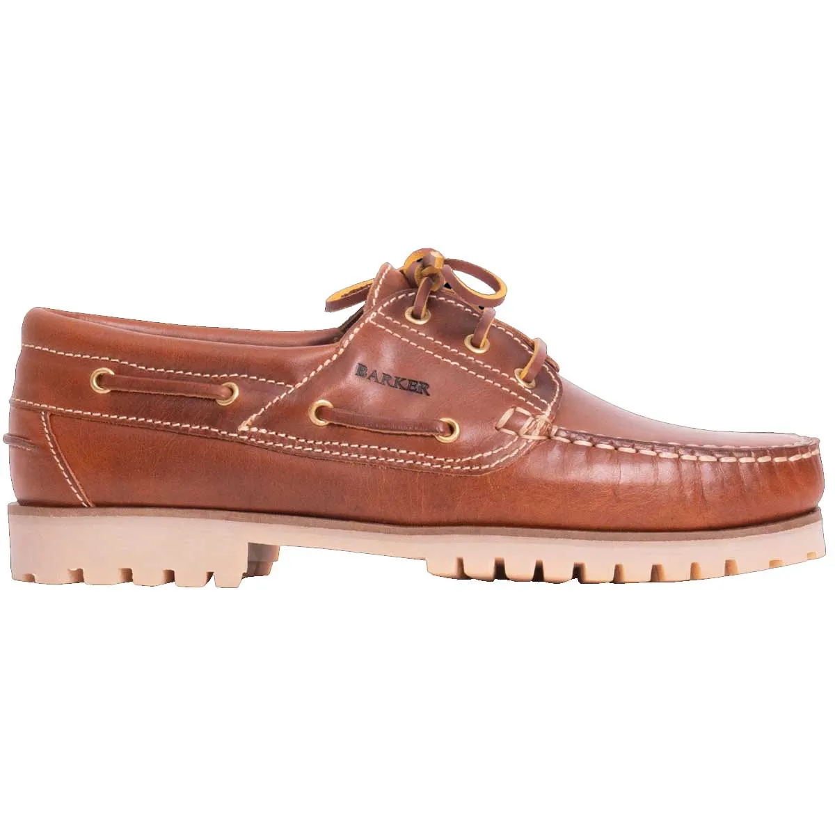 BARKER Brixham Boat Shoes - Mens - Tan Pull Up