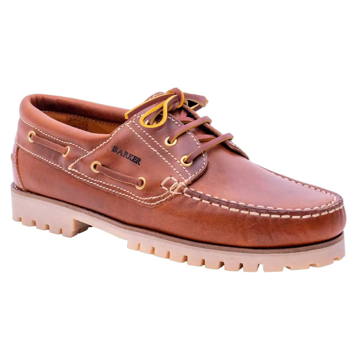 BARKER Brixham Boat Shoes - Mens - Tan Pull Up