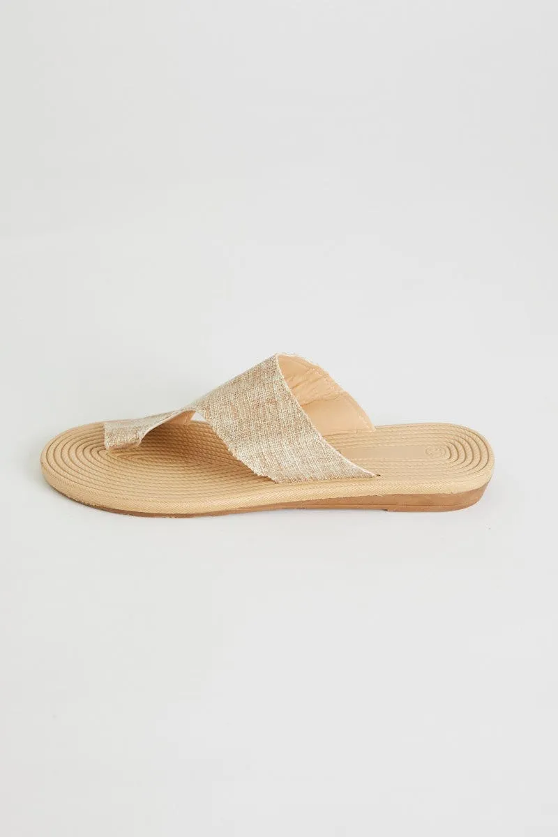 Beige Flat Slides