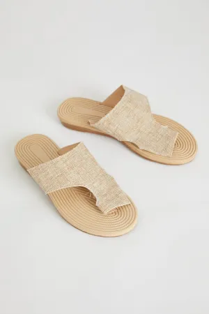 Beige Flat Slides