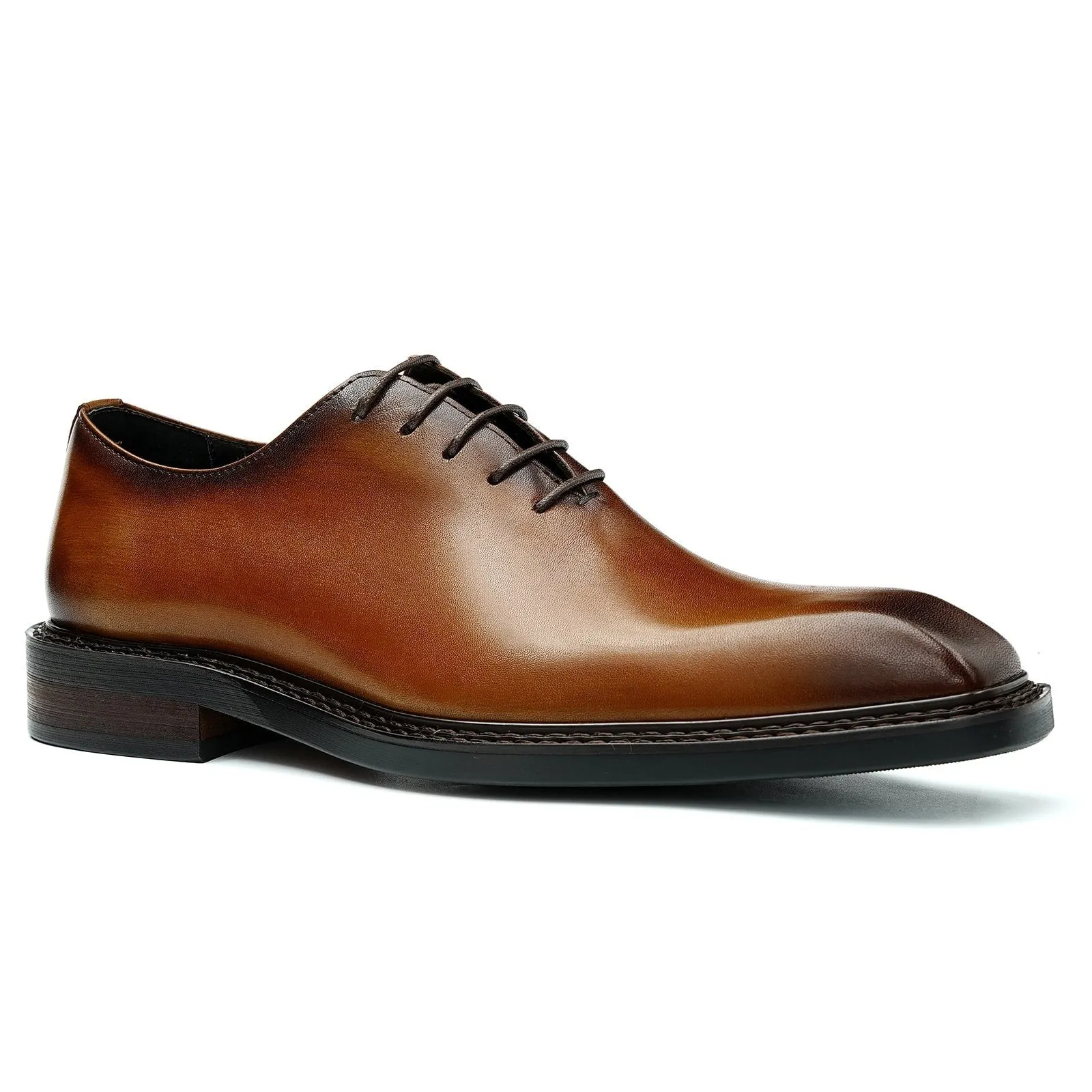 Brown oxford shoes leather sole