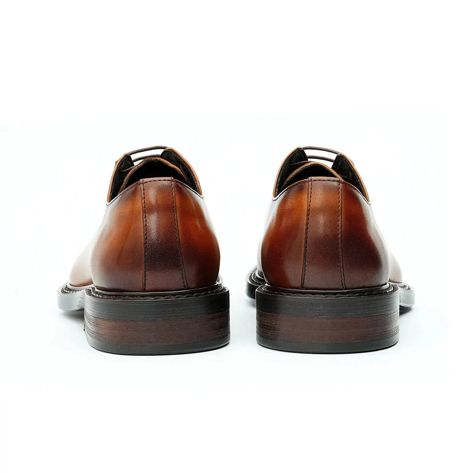 Brown oxford shoes leather sole