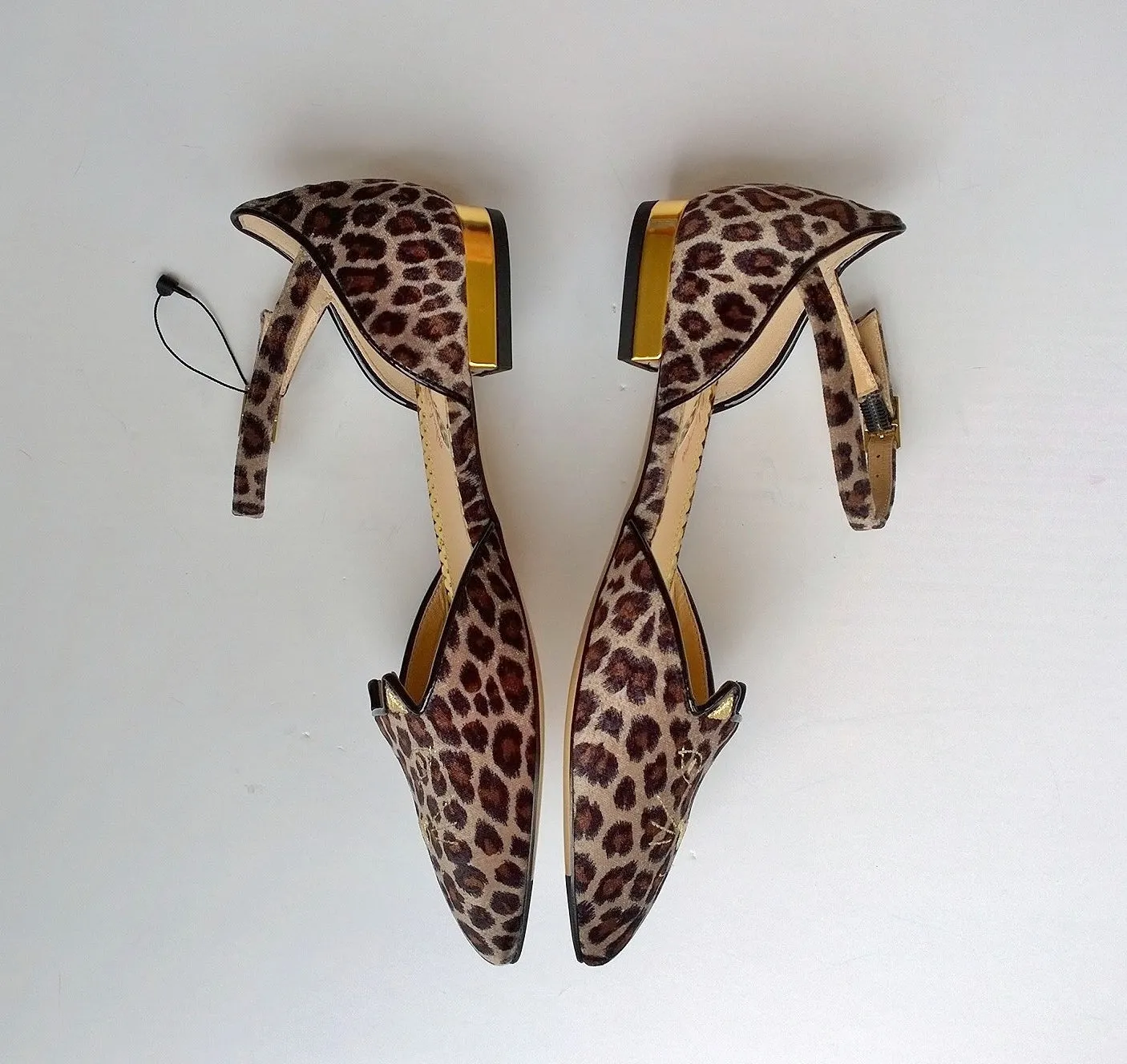 Charlotte Olympia Mid Century Kitty in Leopard D'orsay Flats New