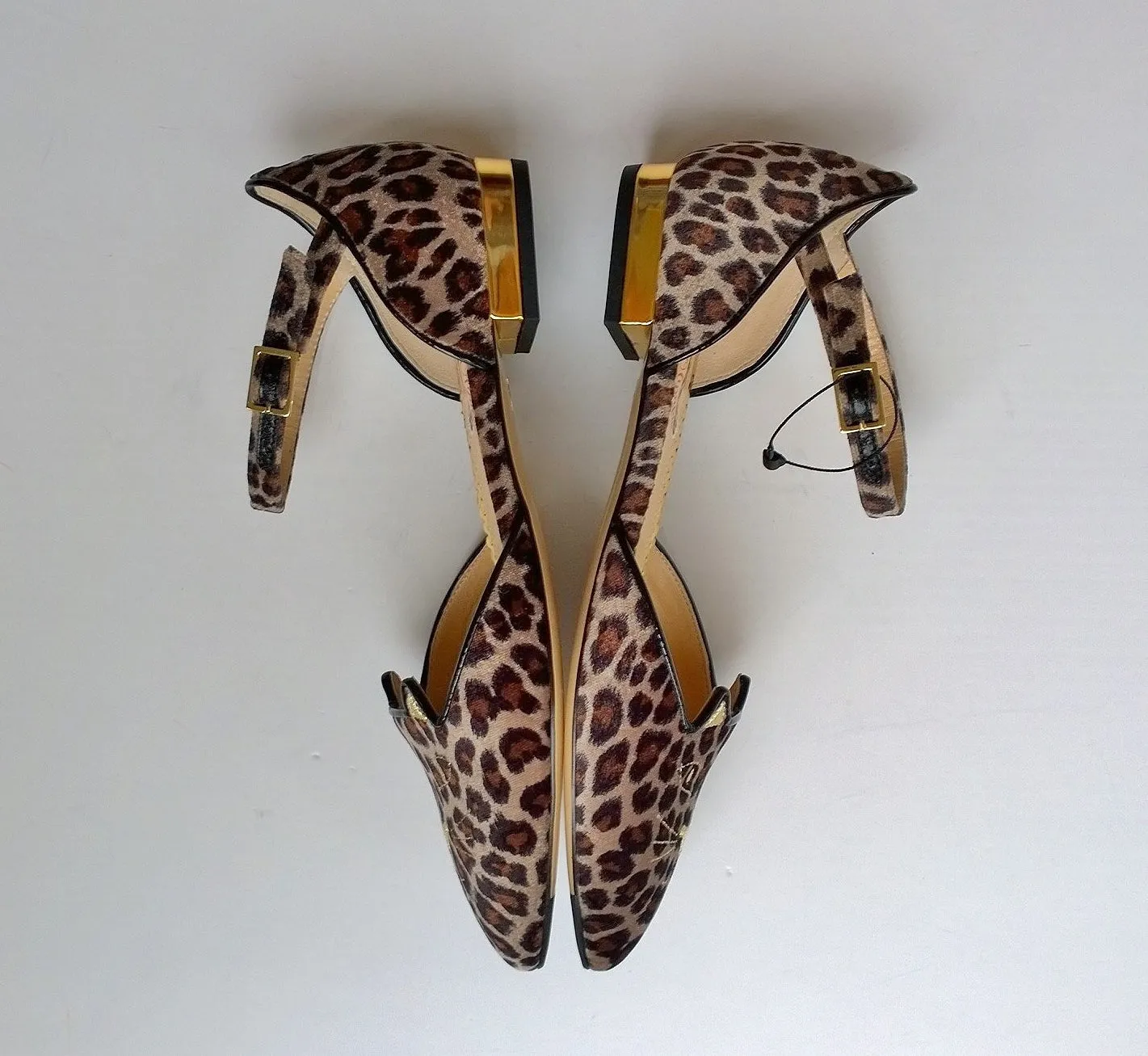 Charlotte Olympia Mid Century Kitty in Leopard D'orsay Flats New