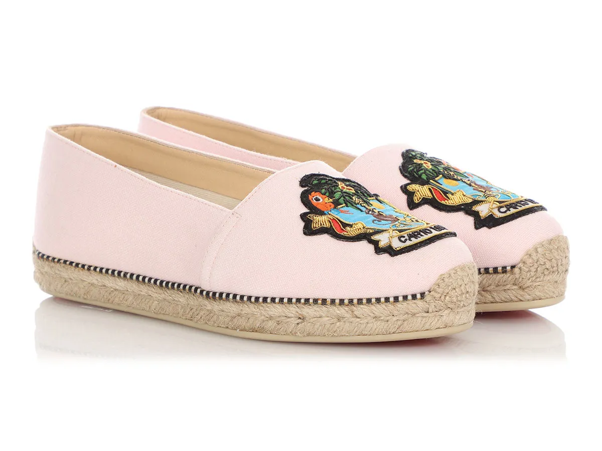 Christian Louboutin Pink Cario Loubi Espadrille Flats