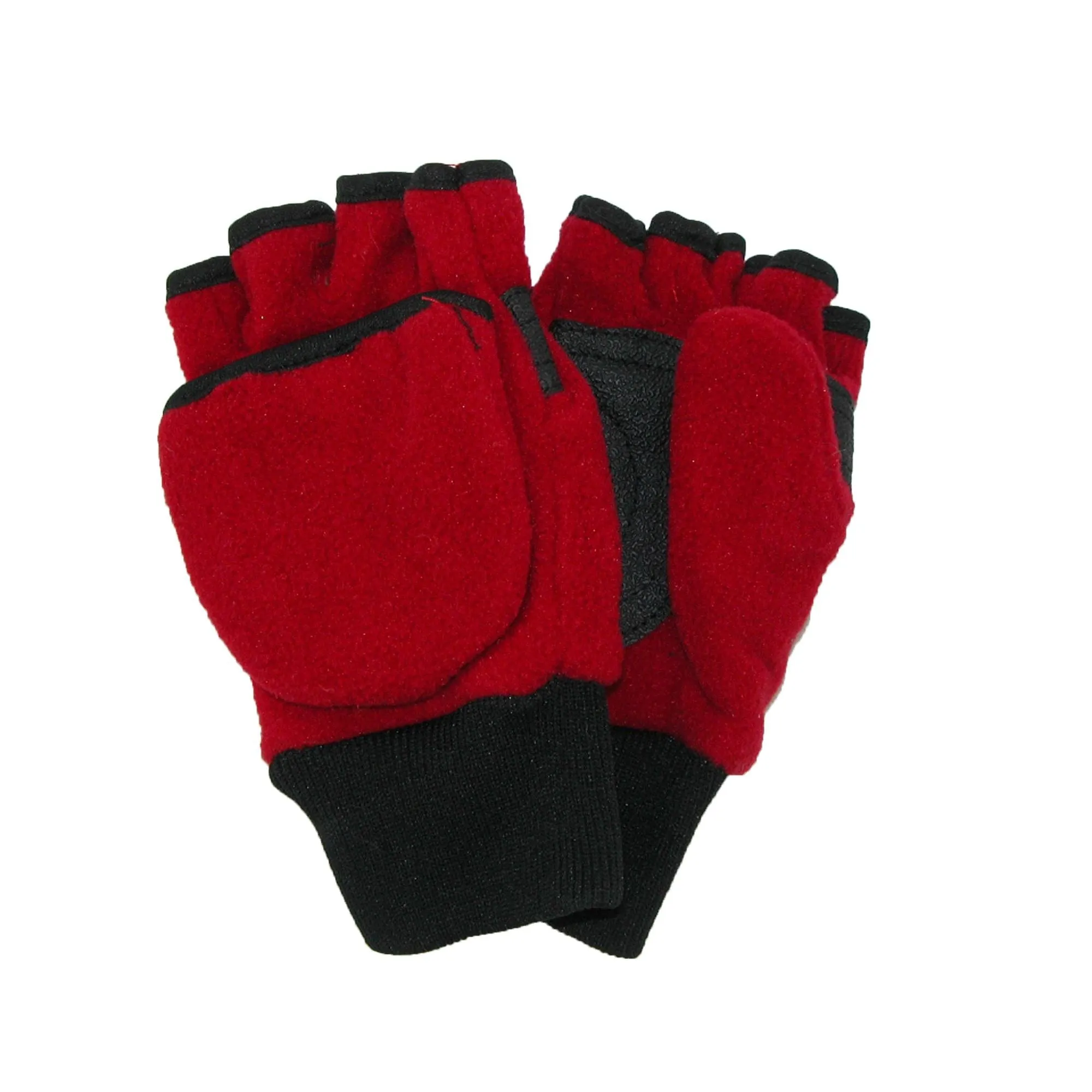 CTM® Kids' 4-7 Fleece Flip Top Fingerless Gloves and  Mitten