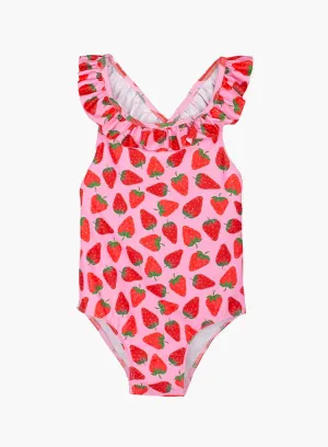 Frill Swimsuit in Strawberry