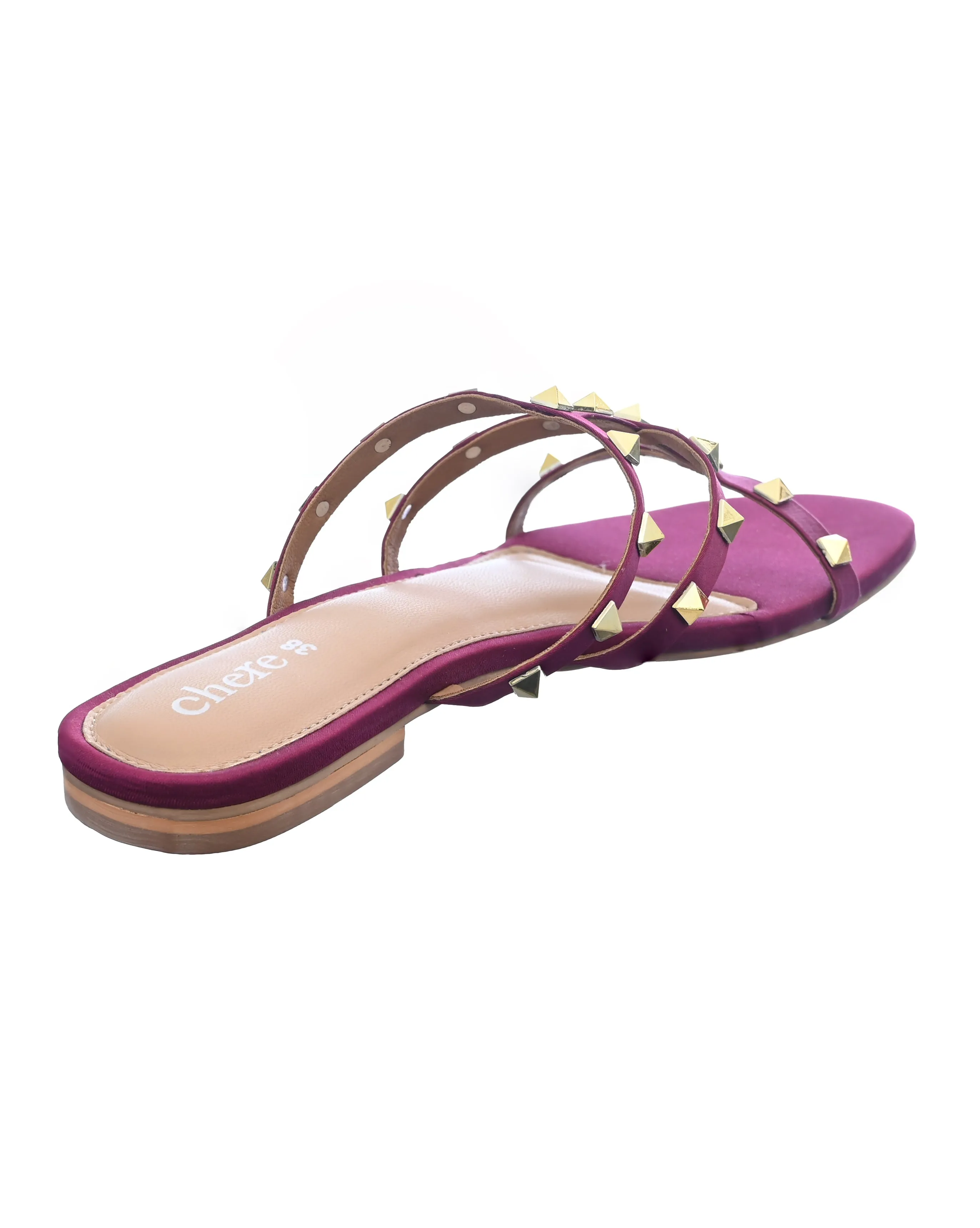 Fuchsia Stone Multi Straps Flats for Women