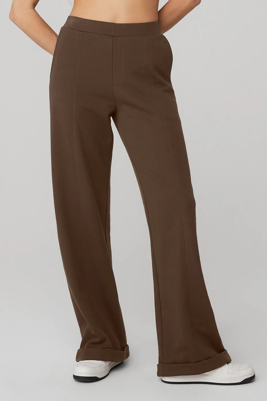 High-Waist Trouser Wide Leg Pant - Espresso