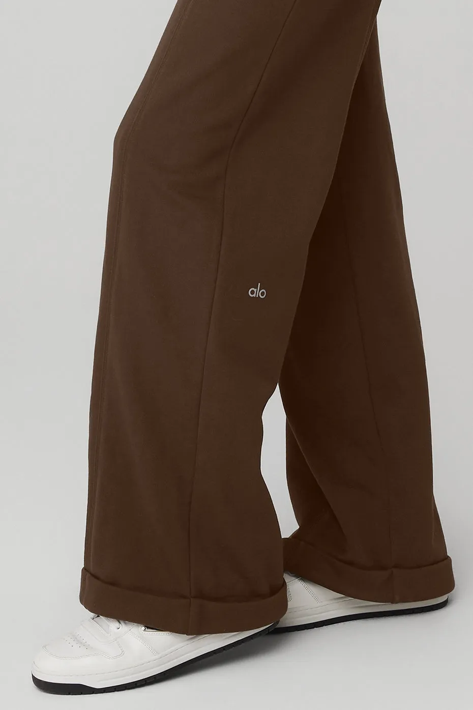 High-Waist Trouser Wide Leg Pant - Espresso