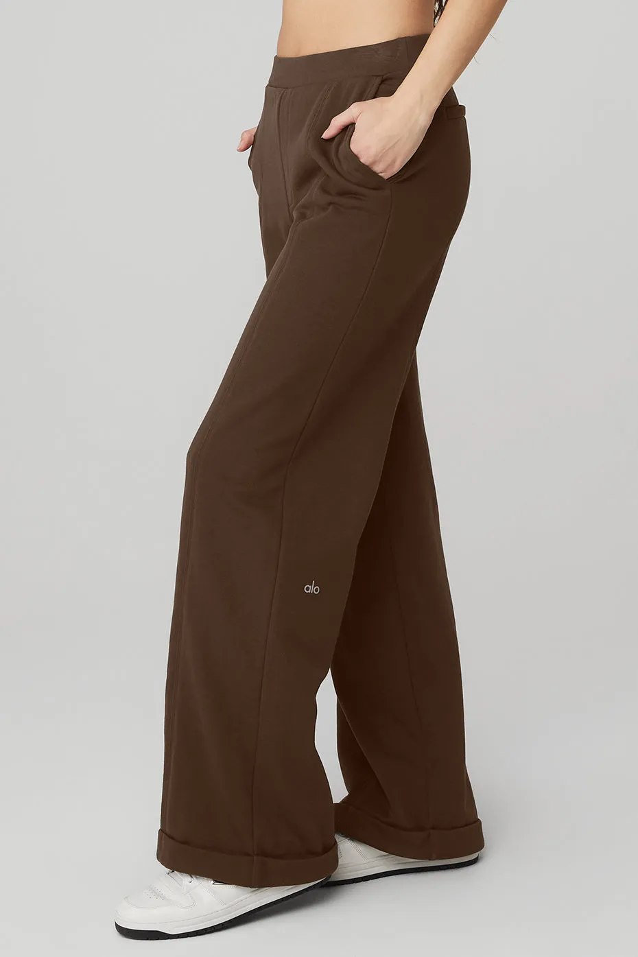 High-Waist Trouser Wide Leg Pant - Espresso