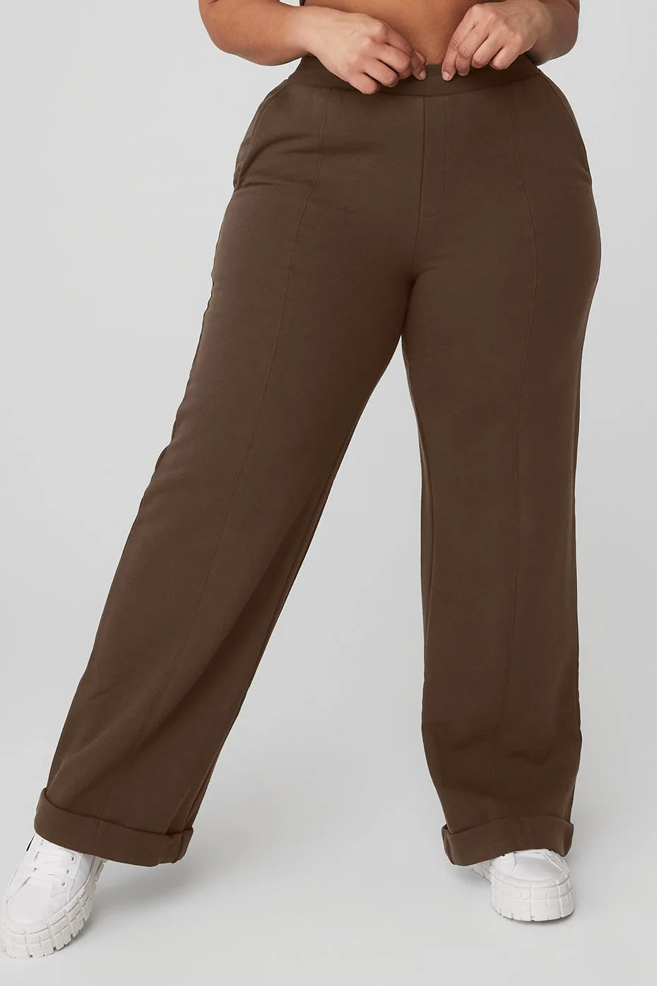 High-Waist Trouser Wide Leg Pant - Espresso