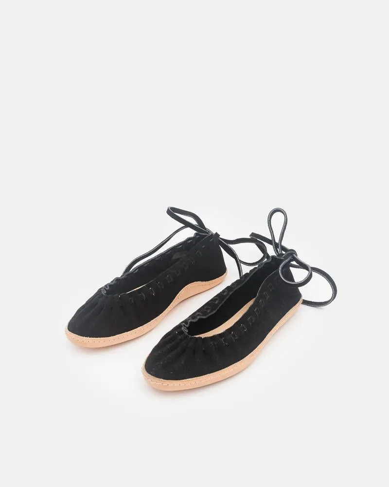 Hopi Moccasins in Black Suede