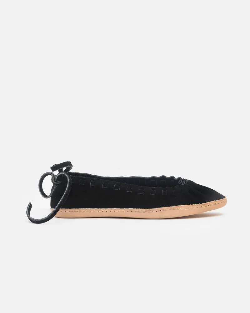 Hopi Moccasins in Black Suede