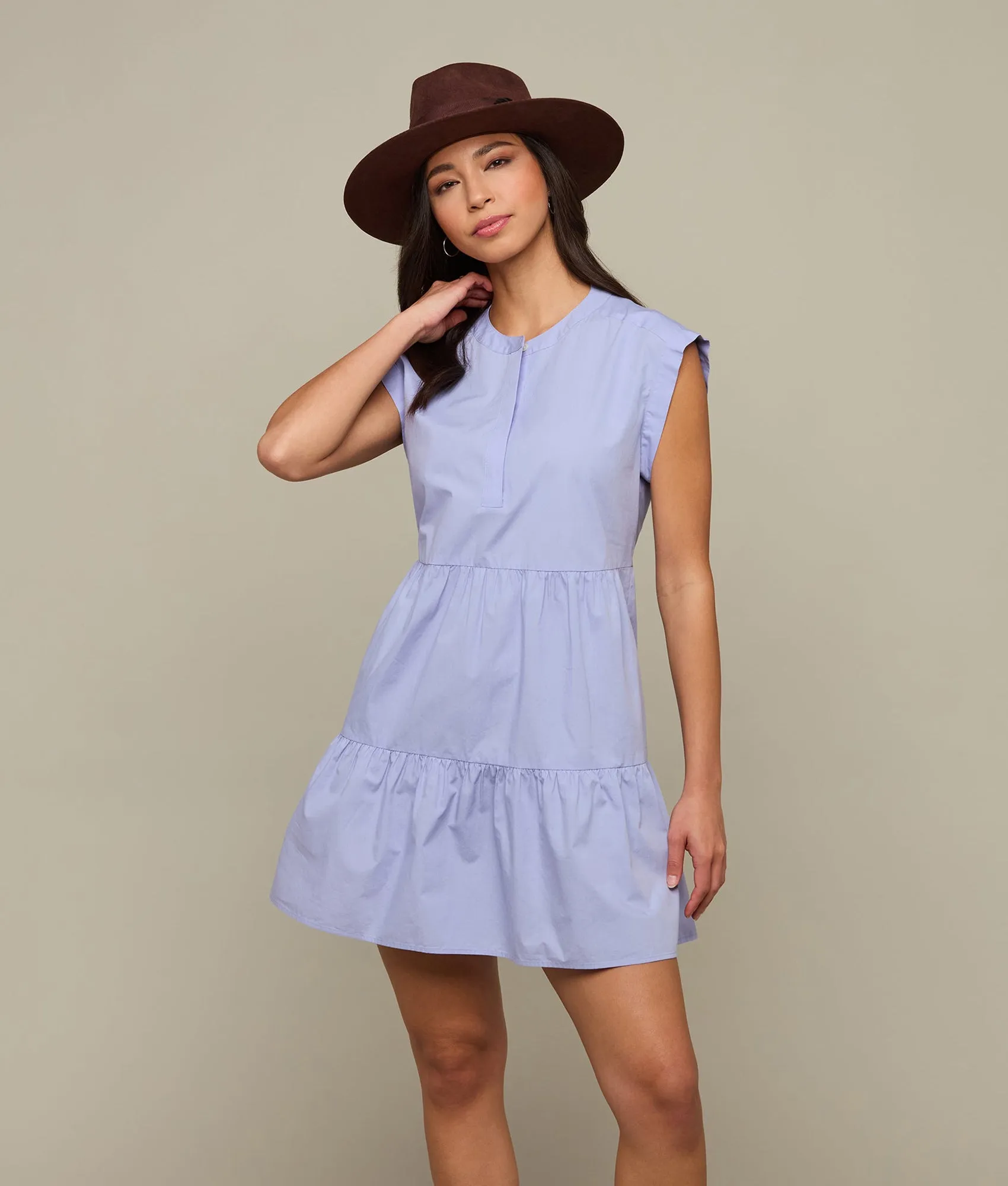 Lachlan Button Dress :: Periwinkle