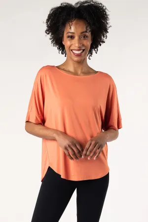 Laura Relaxed-Fit Bamboo Blouse - Apricot