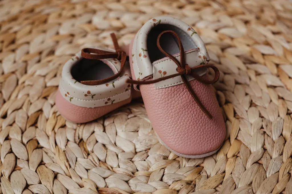 Leather Moccasins - Cherry