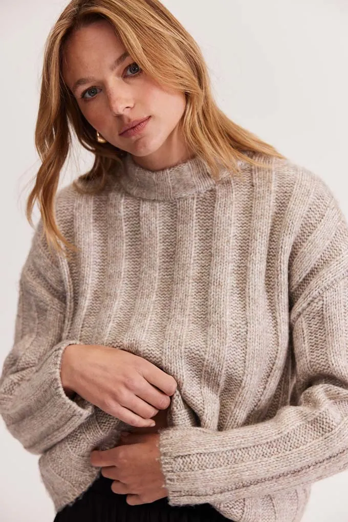 Maja Ribbed Jumper | Oat/Marle