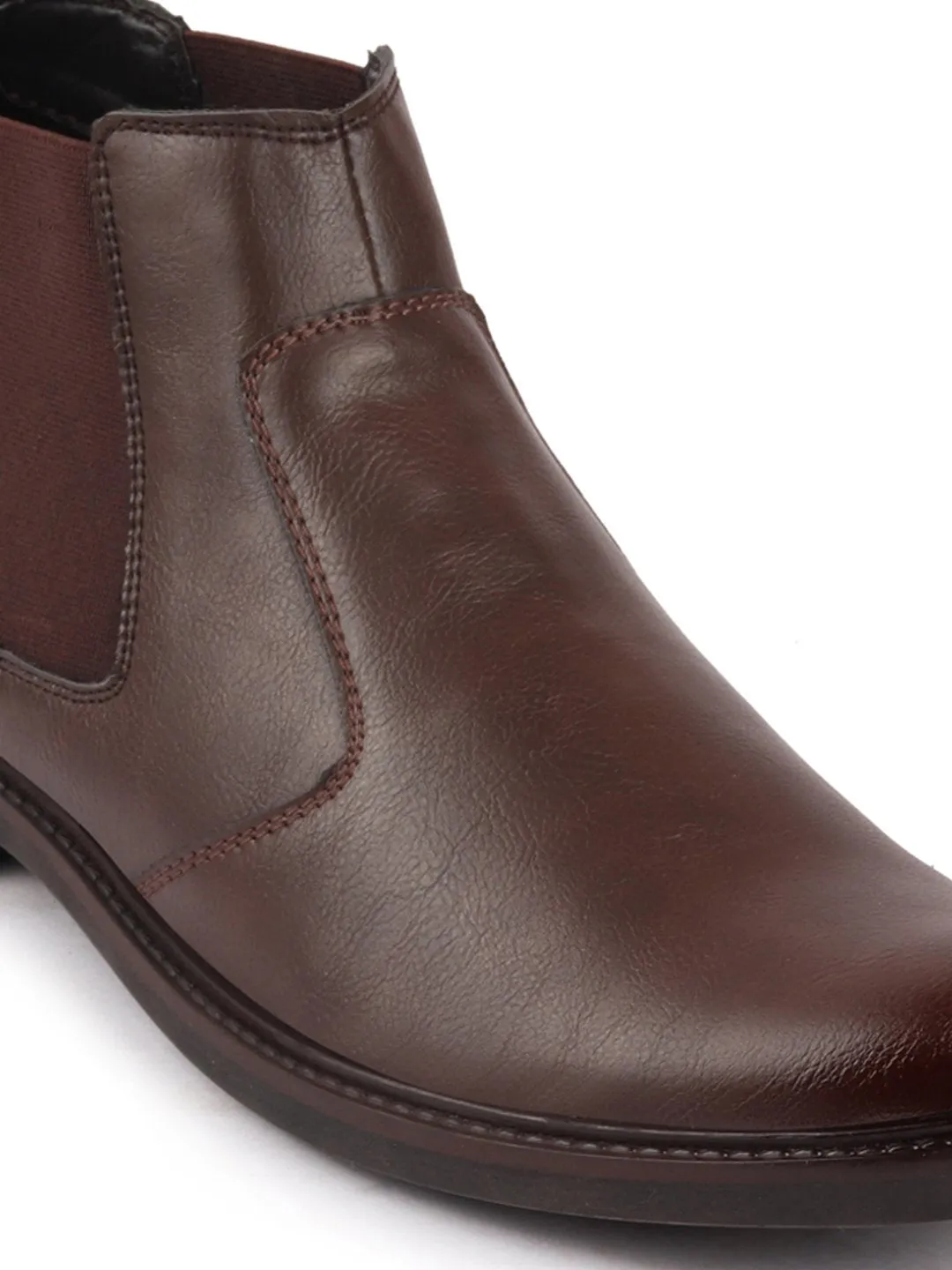 Men Brown Chelsea Slip On Boots