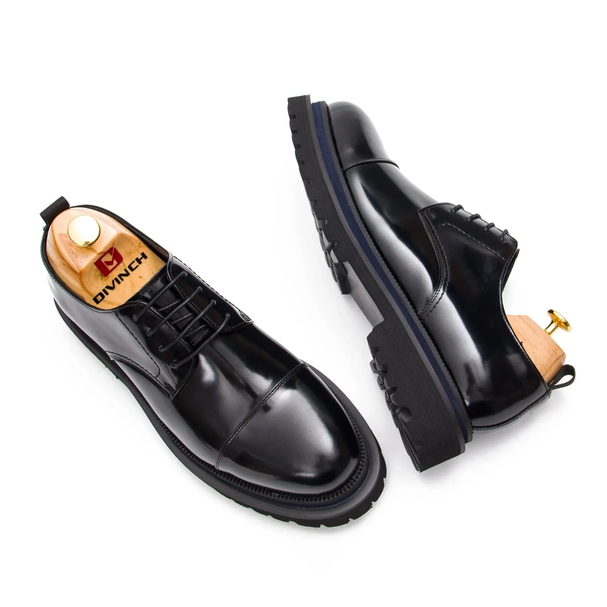 Mens Derby Shoes with Rubber Sole