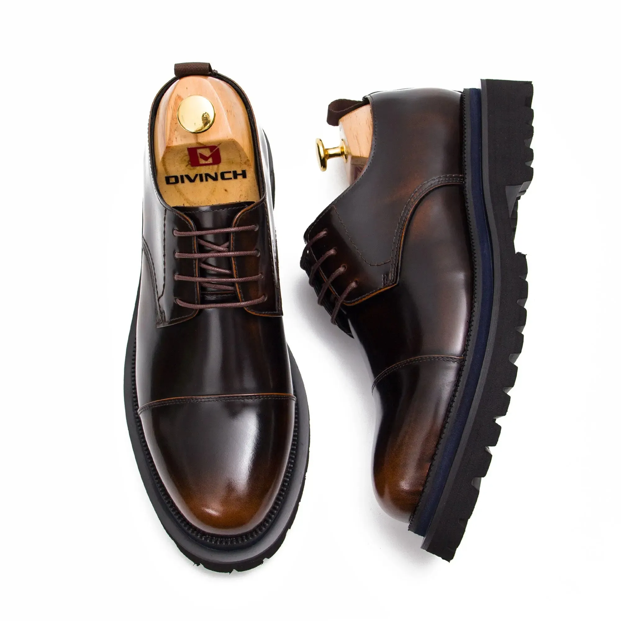 Mens Derby Shoes with Rubber Sole