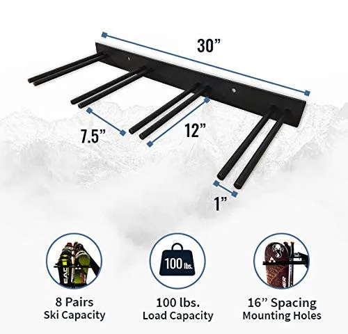 OUTLET | Snowbasin Ski Storage Rack | Holds 8 Pairs of Skis