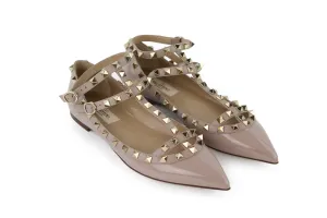 Patent Ballerine Rockstud Flats 37