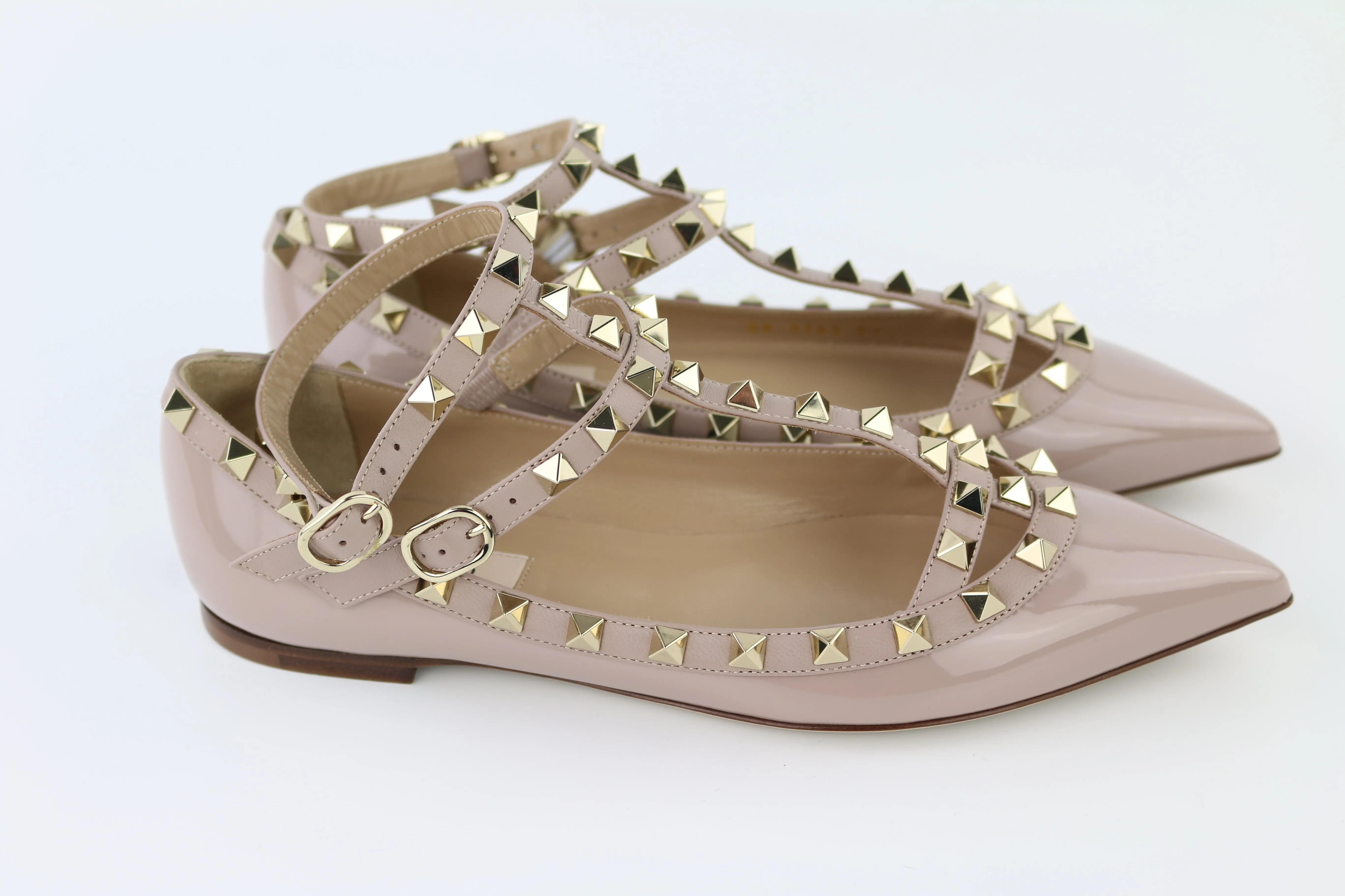 Patent Ballerine Rockstud Flats 37