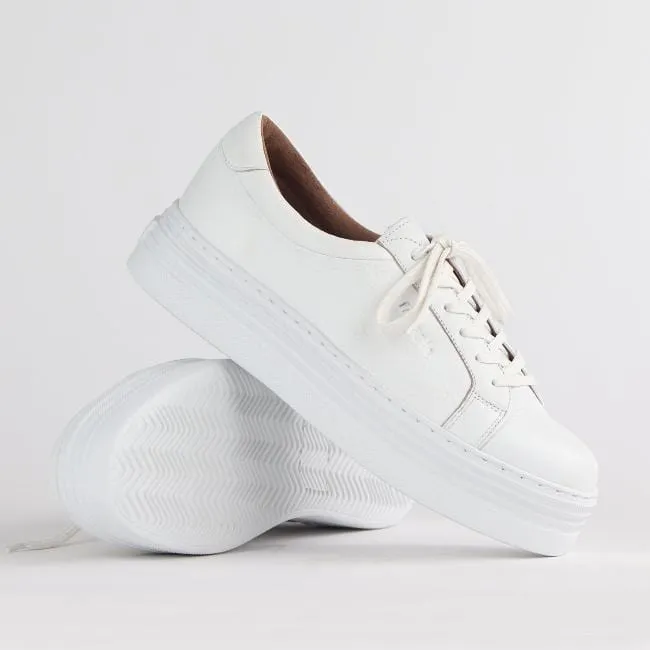 Platform Sneaker in White - 12025