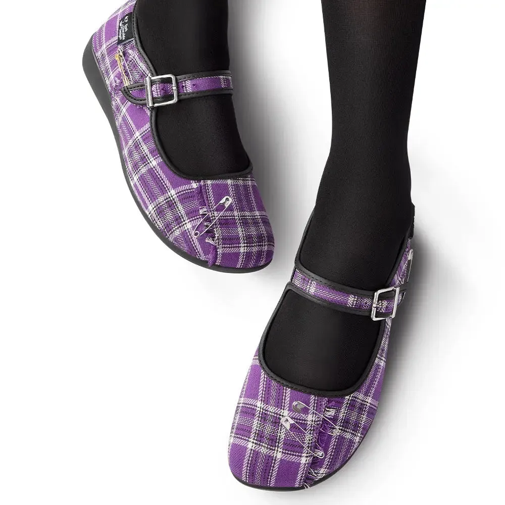 Purple Tartan Women's Mary Jane Flat