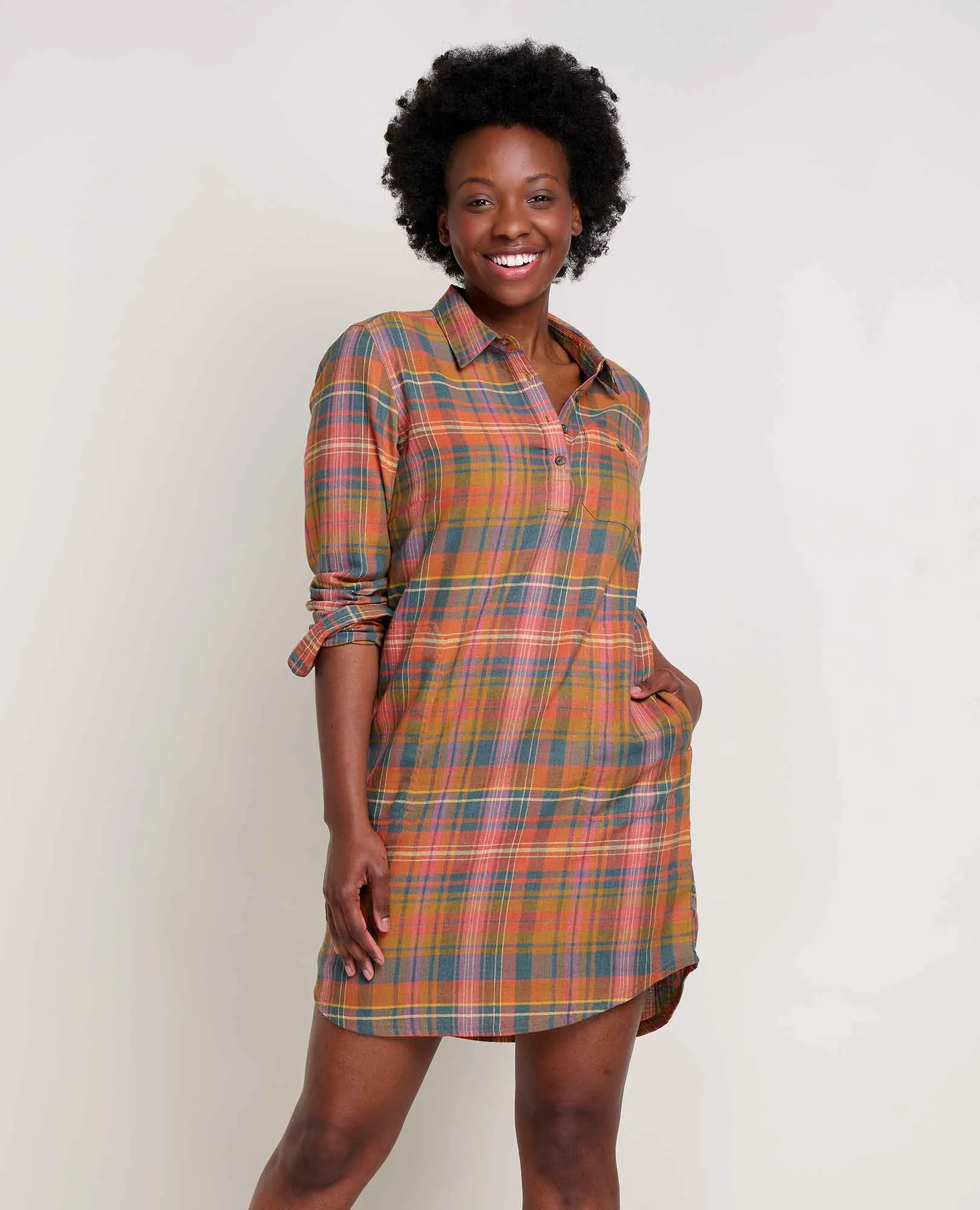 Re-Form Flannel Shirtdress