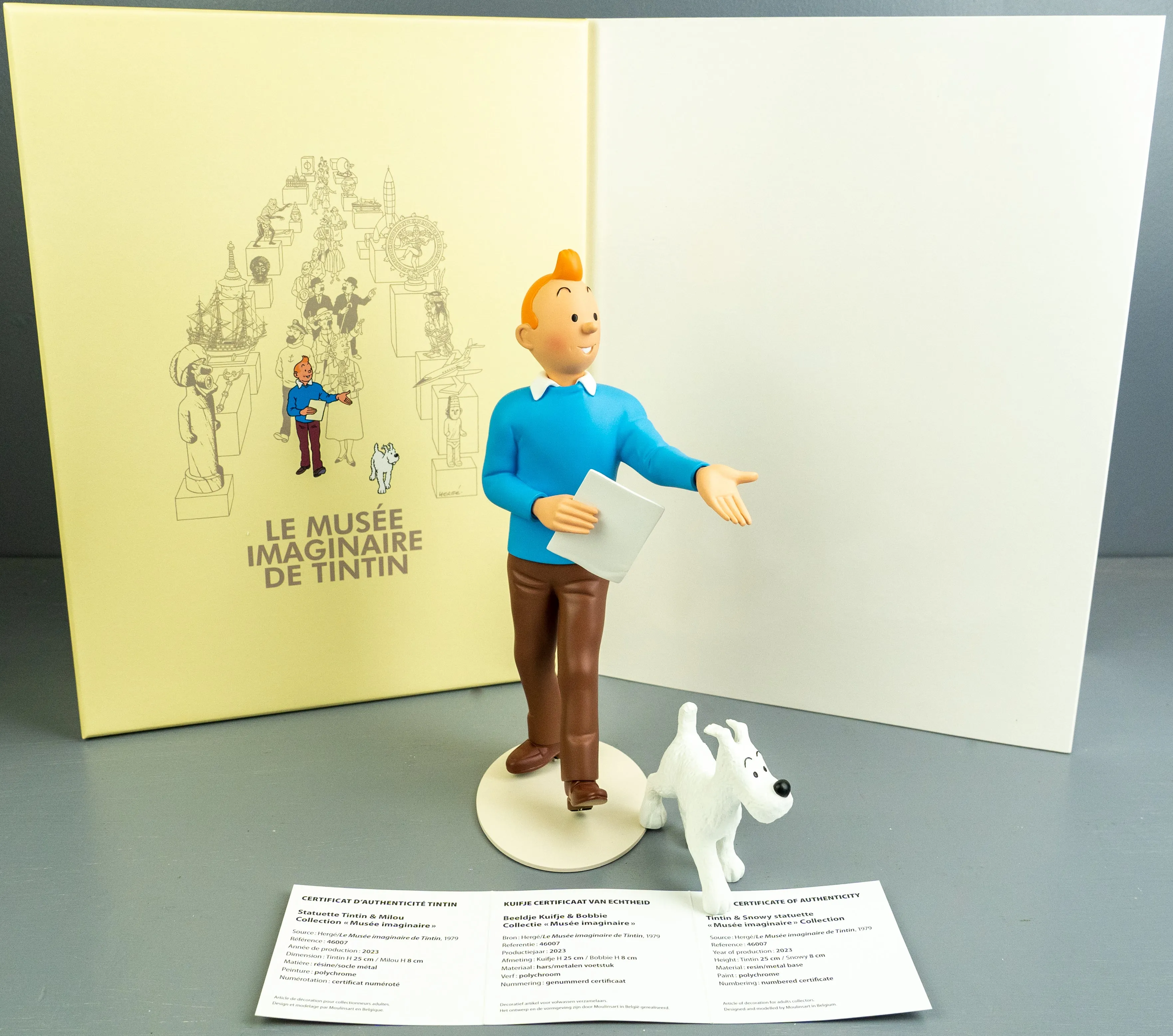 Statuette Moulinsart 46007 Tintin & Snowy Musee Imaginaire 2023 25cm Resin Model