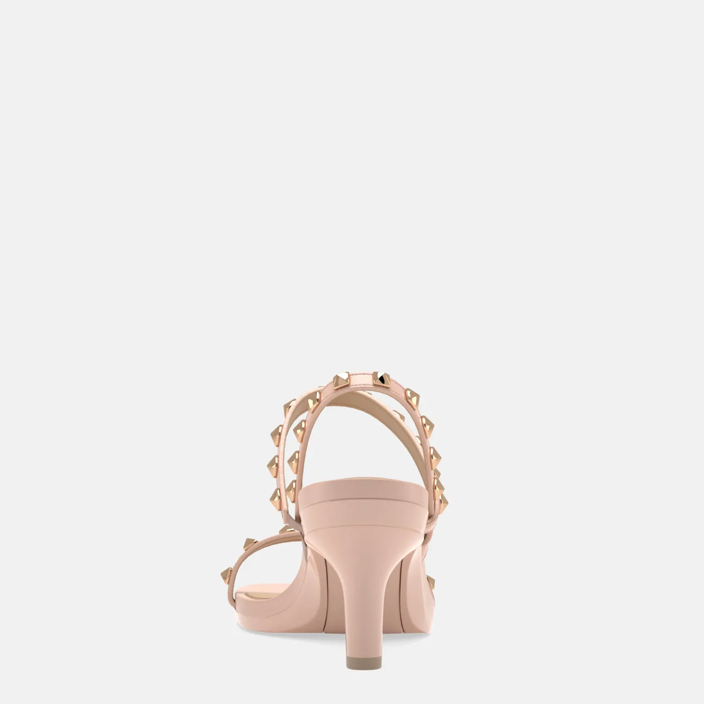 The Miranda - Taupe Blush Leather Stud   Stiletto Heel Kit 3 Taupe Blush-FINAL SALE