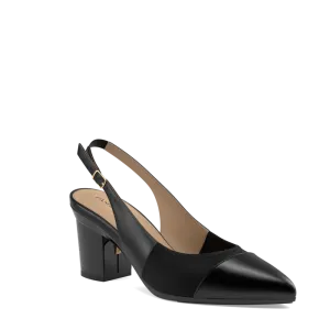 The Panel Slingback - Coal   Block Heel Kit 3 Coal - FINAL SALE