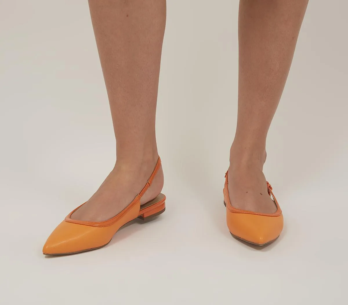 Womens Office Focussing Slingback Ballerinas Orange