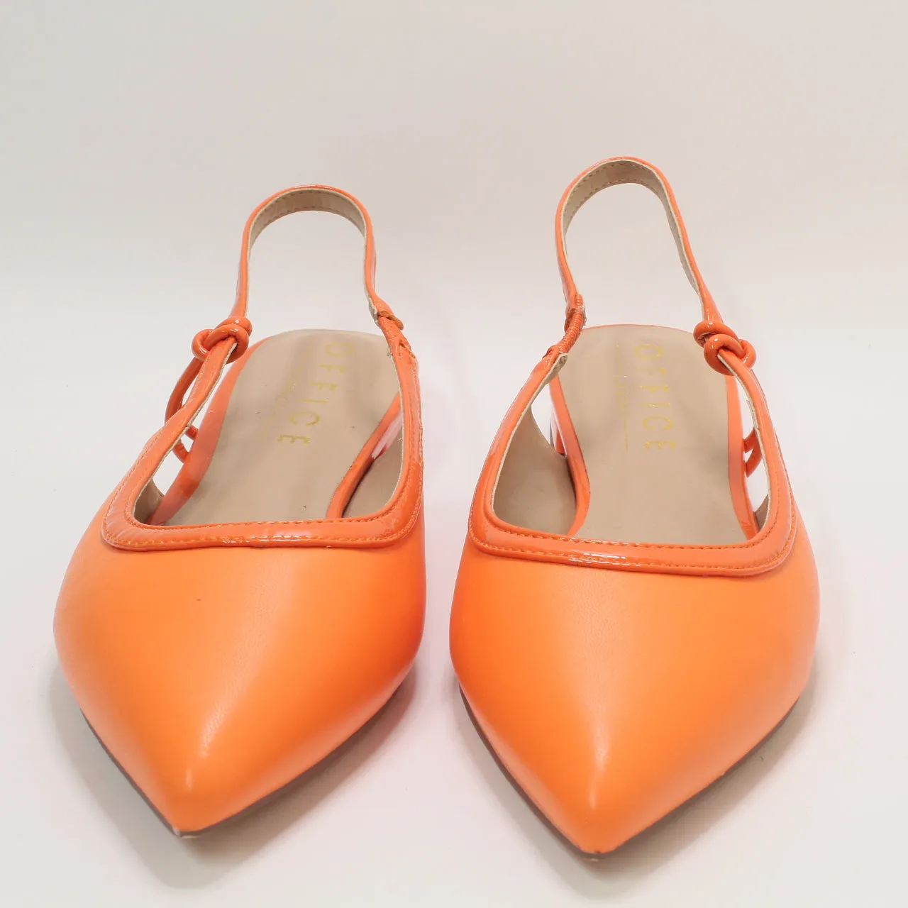 Womens Office Focussing Slingback Ballerinas Orange